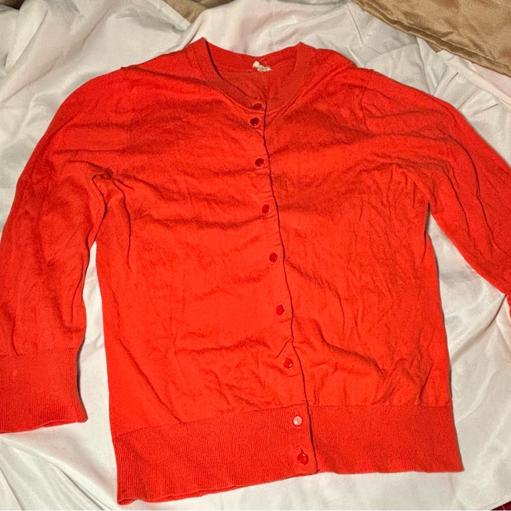 COPY - Orange J.Crew Cardigan